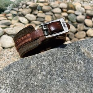 VINTAGE Abercrombie & Fitch leather cuff bracelet - RARE